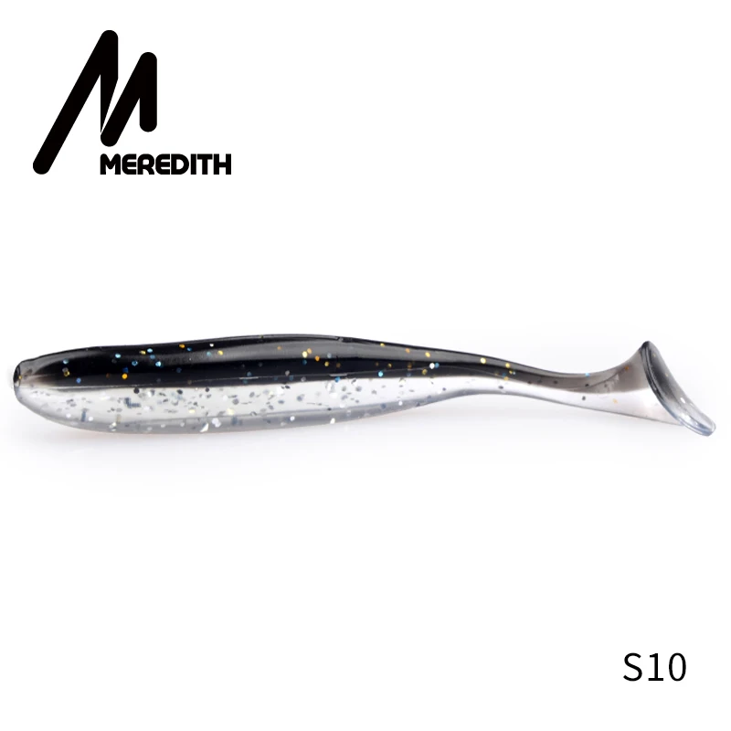 Классические мягкие приманки Meredith Easy Shiner, 10 см/4,8 г, 7 шт./лот, плавающие приманки, искусственные силиконовые приманки, рыболовные снасти, рыболовные приманки - Цвет: S10