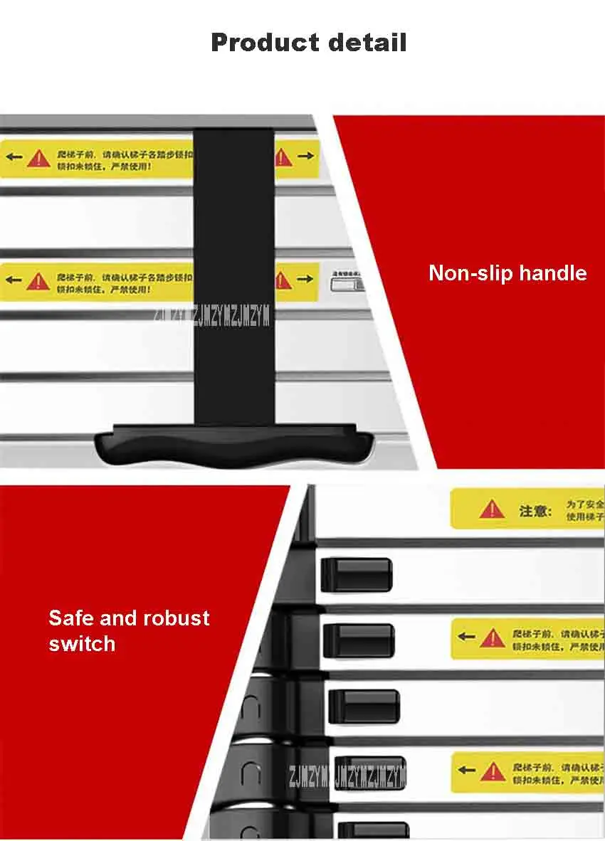 DLT-A односторонняя Прямая Лестница 4,1 метров телескопическая лестница высококачественный утолщенный алюминиевый сплав портативная 14 ступенчатая лестница