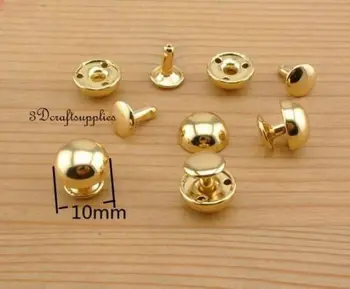 

rivets leather rivet bag clothing shoes copper dome 25 sets 10 mm golden AC34
