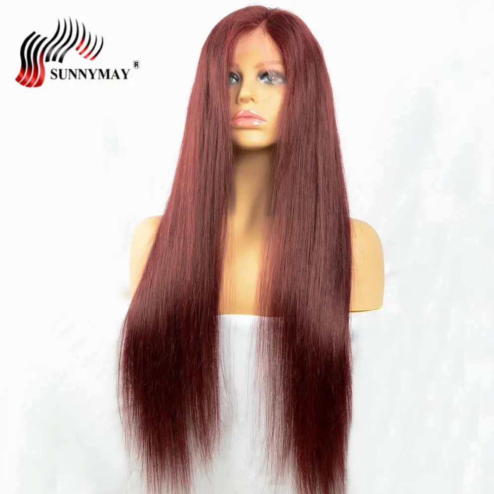 Sunnymay 99J Синтетические волосы на кружеве натуральные волосы парики с ребенком волосы прямые бразильские Волосы remy предварительно сорвал