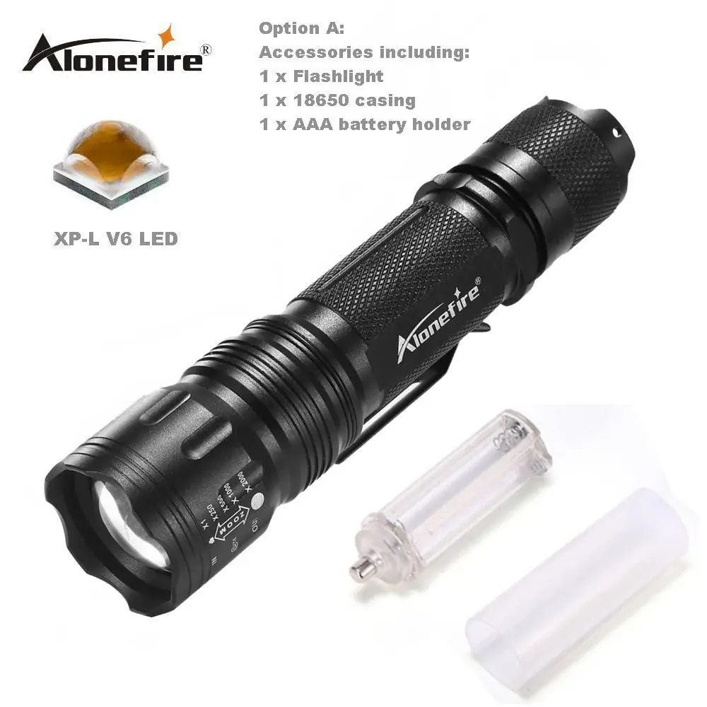 Alonefire TK105 CREE XP-L V60 светодиодный алюминиевый высокой мощности зум вспышка светильник фонарь Точечный светильник походная лампа AAA 18650 перезаряжаемая батарея