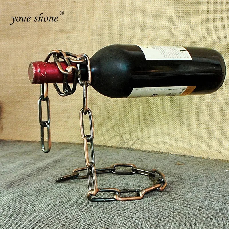 

1 pcs Magic rope rack wine red wine wine rack iron European red pendulum display