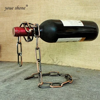 

1 pcs Magic rope rack wine red wine wine rack iron European red pendulum display