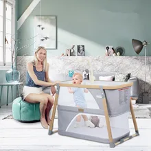 Портативная многофункциональная детская кроватка 3 в 1, двухслойная игровая кровать, складная кроватка для путешествий, Детский шейкер