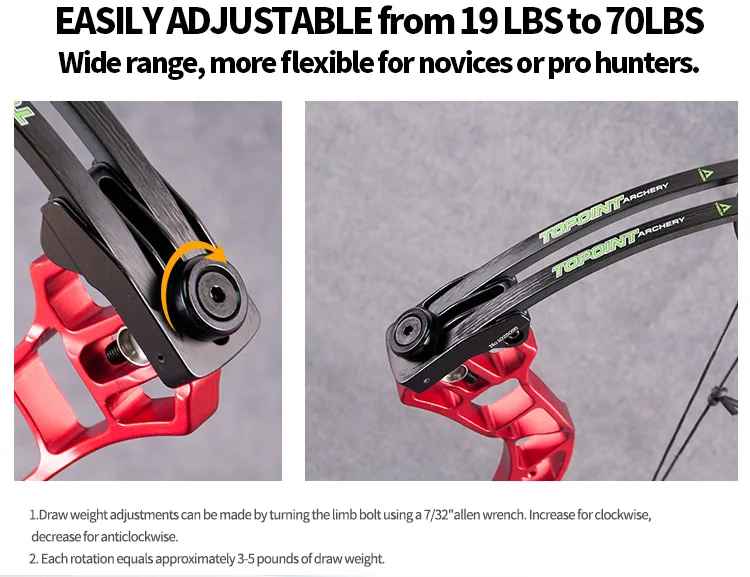 1 комплект Topoint TRIGON составной лук снять правая рука лук ЧПУ Фрезерный лук стояк 19-70lbs лук прицел стрелка отдых стабилизатор