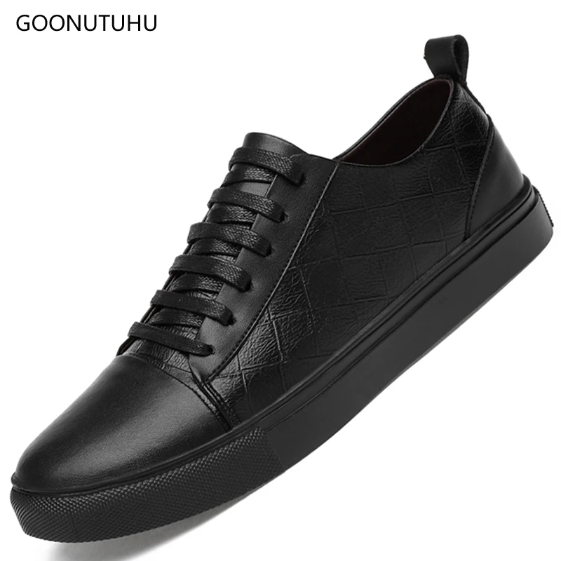Classiques De Mâle Taille Véritable Pour Chaussures En Et Lacets Nouveaux À Homme Hommes Compensées Décontracté Semelles white 2019 Grande Blanc Tendance Black Cuir Noir ZuOkXiP