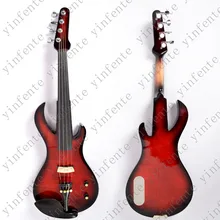 4 струнные Электрические скрипки 4/4 гитара с изображением пламени формы твердой древесины мощный звук лада