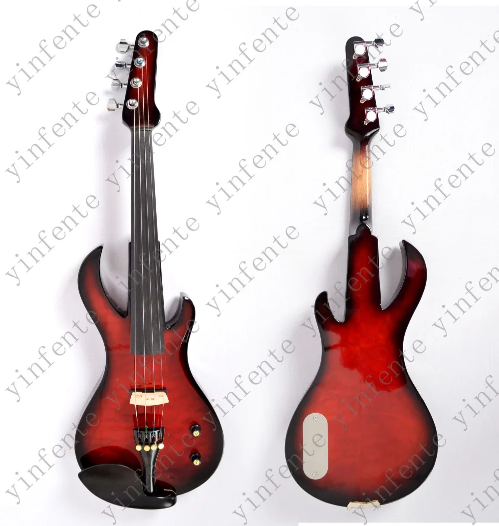 4 String Electric Violin New 4/4 Flame Guitar Shape Solid Wood Powerful
