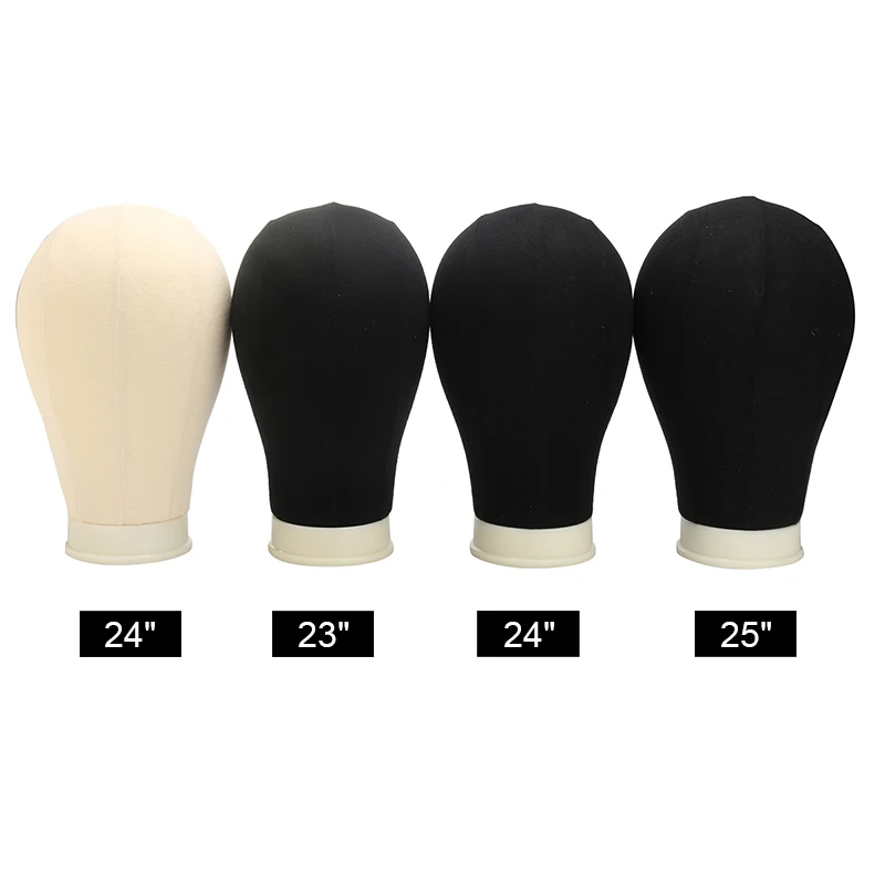 

Canvas Block Head Cork Wig Display Stand Fabric Covered Training Mannequin Head Making Cap Hair Extensions Style Model 23/24/25"