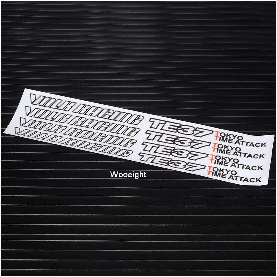 Wooeight New 4PcsLot Car Tire Wheel Rim Decoration Sticker Series For Volk Racing TE37 Tokyo Time Attack Accessories Decal (4)