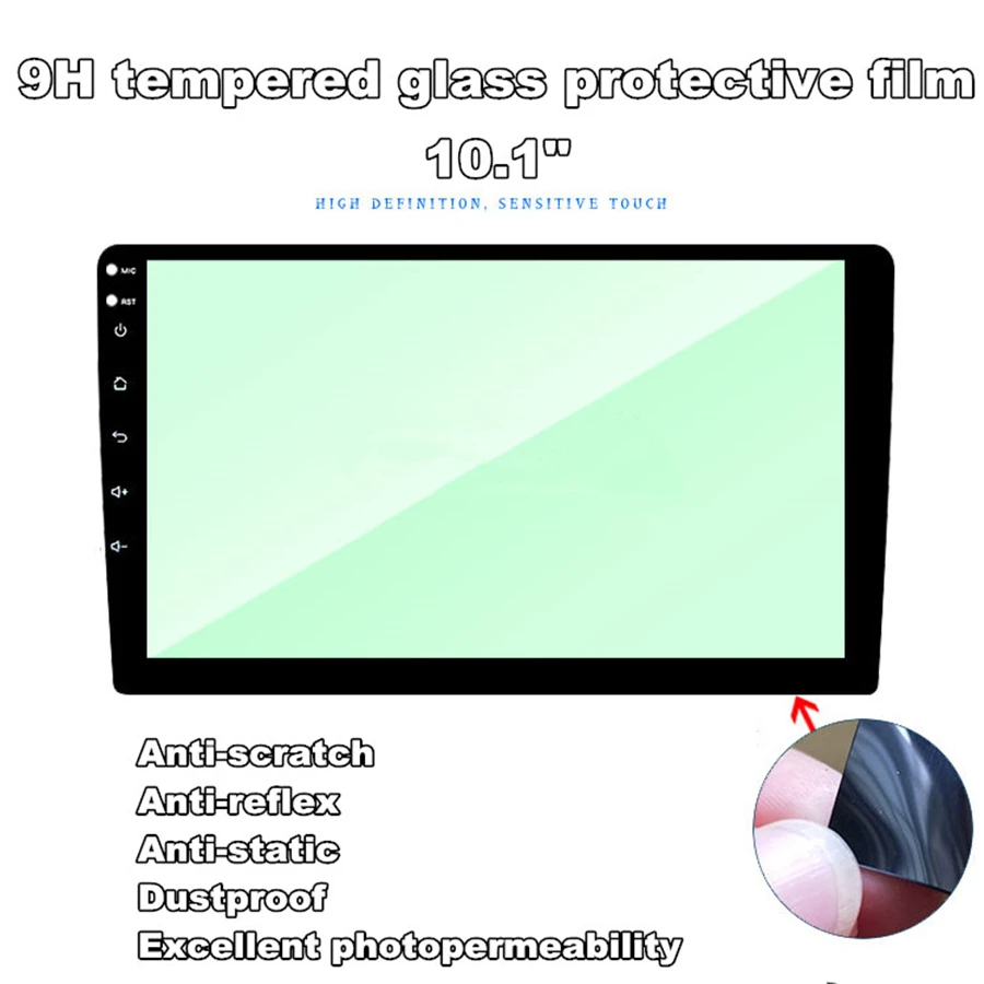  10.1 Inch Car Radio car DVD GPS Navigation Tempered Glass Protective Film Sticker 9H Tempered Glass