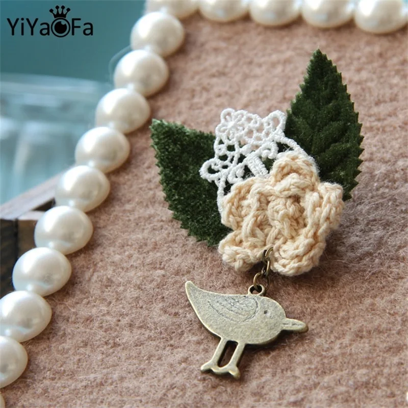 

YiYaoFa Handmade Vintage Bird Pin & Brooches Antique Fabric Brooch Buckle Women Accessories Corsage Gift BR-24