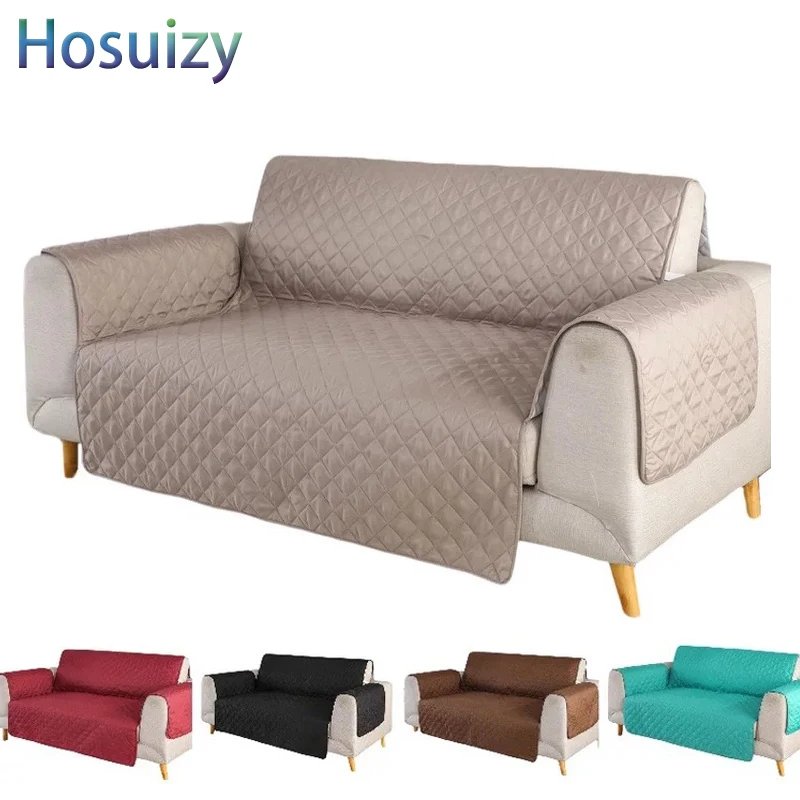 

Living Room Pet Sofa Protector Waterproof Solid Color Polyester Fabric Single Loveseat Three Seats Dog Cat Couch Cover Slipcover