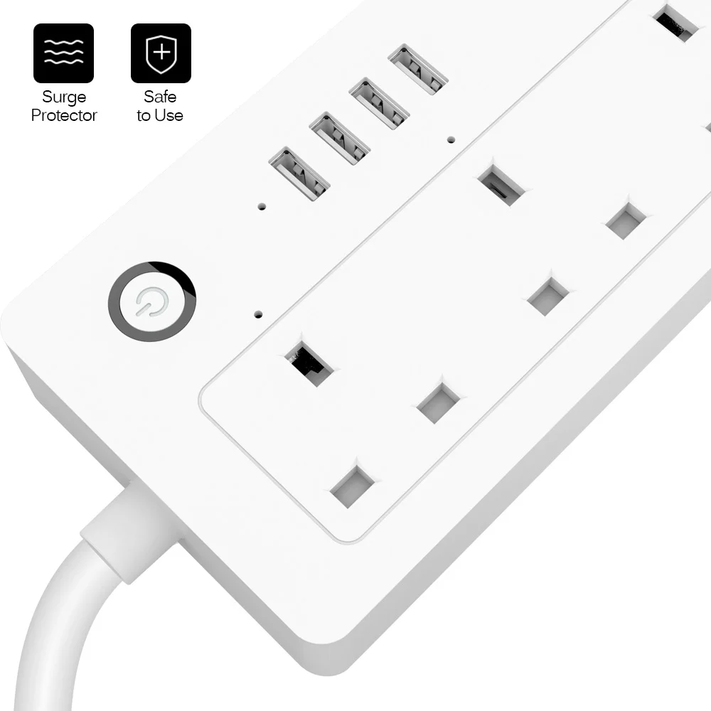 1,5 м 16А Wi-Fi Розетка Wifi USB силовая полоса Smart US Plug Переключатель перегрузки защита от перенапряжения 4 розетки 4 порта USB зарядное устройство