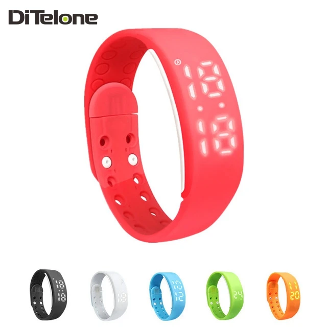 DiTelone W2 Smartbands Bracelet Time Display Smart Watch with Calorie Pedometer Temperature Sleep Monitor Waterproof Wristbands