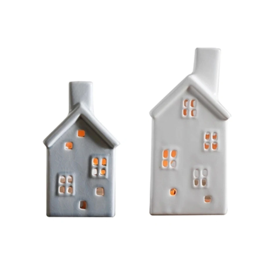

House Ceramic Modern Candle Holder Nordic Tealight Candle Holders Wedding Centerpieces Fener Mumluk Lanterns With Candles 40K54