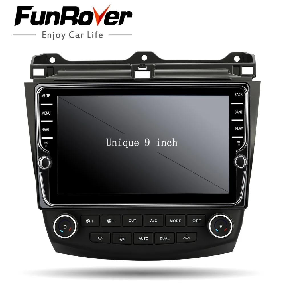 FUNROVER " android8.0 автомобильный dvd gps мультимедийный стерео плеер для Honda Accord 7 2003-2007 Авто Радио Видео навигация rds BT wifi