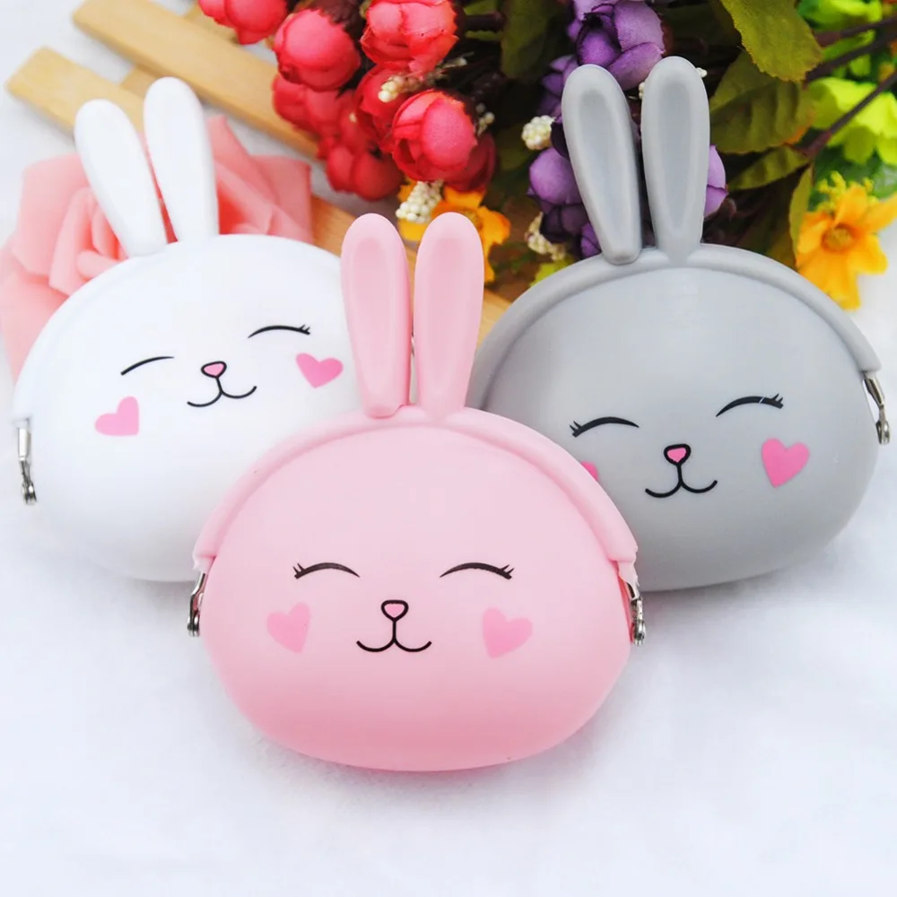 

Cute Cartoon Rabbit Headphones Case Earphone Wire Organizer Box Soft Silicone Container Coin Headphone Protective Storage Box