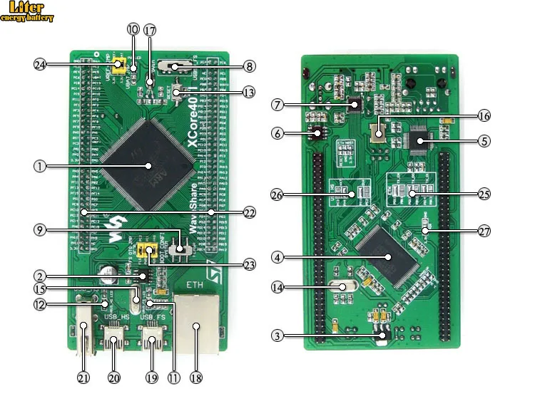 Плата STM32 STM32F407IGT6 MCU core Board с IOs USB Ethernet NandFlash Cortex M4 макетная плата =