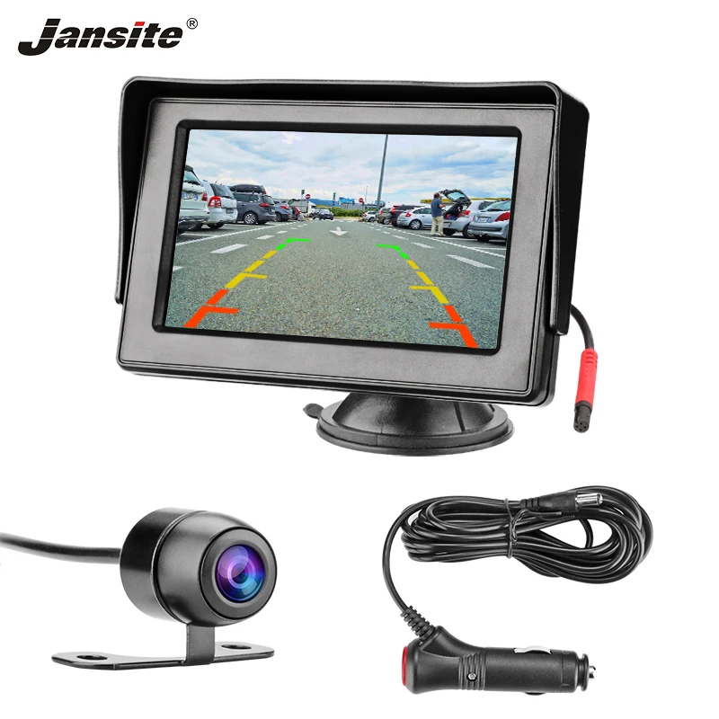 

Jansite 4.3" TFT Car Monitor HD Display camera Reverse Camera Paking System For Car Rearview monitor IP67 Waterproof rear camera