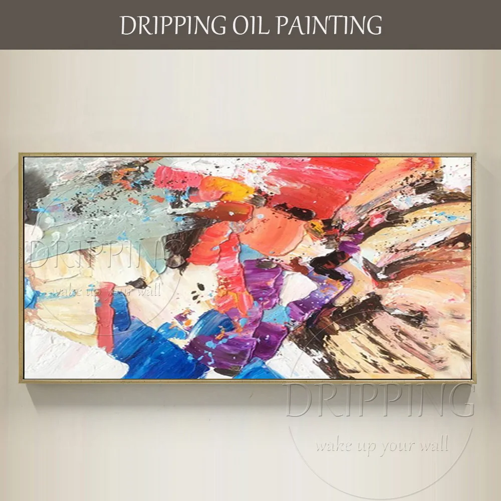 

Fashion Colors Hand-painted Palette Knife Abstract Oil Painting Knife Painting Colorful Abstract Oil Painting for Living Room