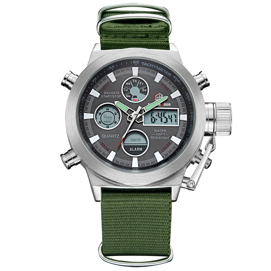 fashion brand men sports watches with nylon strap digital