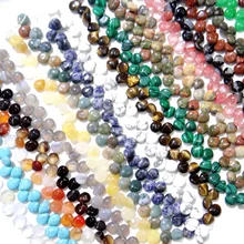 Натуральный камень бирюзовый кварц Агат Опал Капля воды разделитель бисера 10*12 мм для Diy Шарм, изготовление украшений браслет ожерелье 32 шт./лот