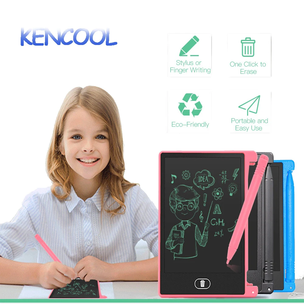 

LCD Writing Tablet, KENCOOL 4.4'' Electronic Writing Drawing Doodle Board Handwriting Paper Drawing Tablet Gift for Kids Adults