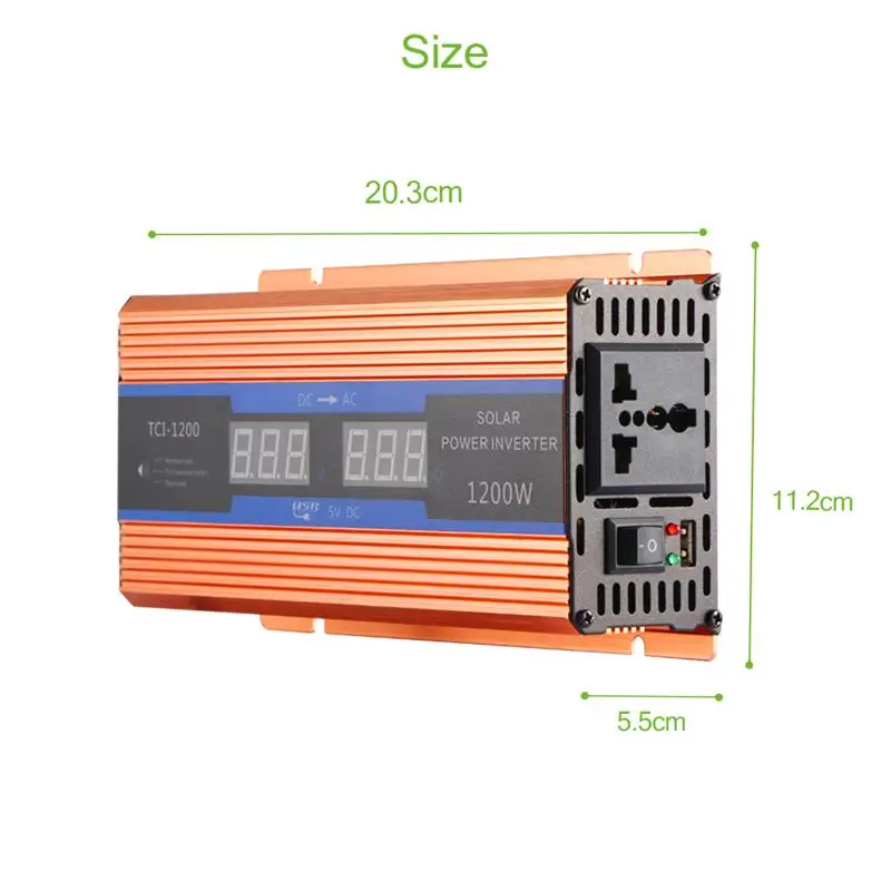 700 Вт Чистая Синусоидальная волна автомобильный инвертор USB DC 12 В в AC 220 В 1200 Вт пиковая мощность с ЖК-дисплеем