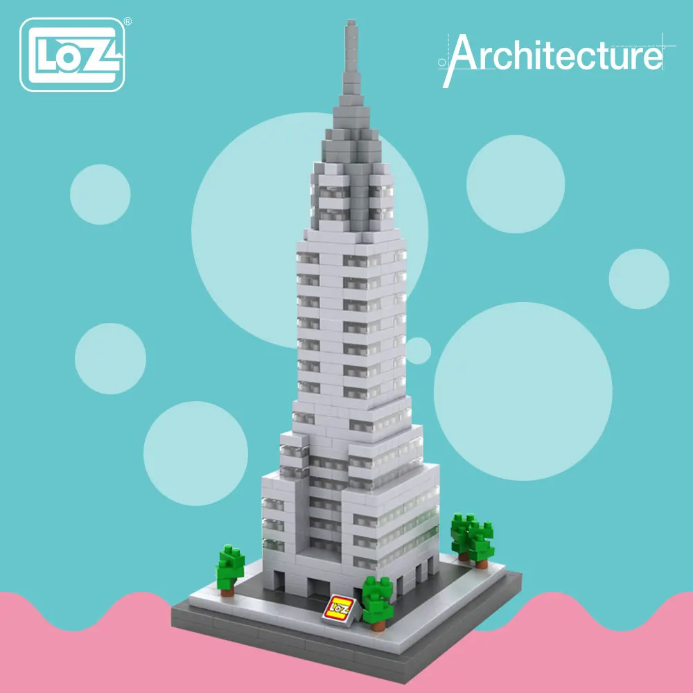 

LOZ Architecture Toy Chrysler Building Model Nano Pixels Diamond Single Sale Building Blocks Bricks Toys Plastic Assembly 9381