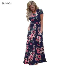 ELSVIOS font b Women b font Floral Print Short Sleeve font b Boho b font font