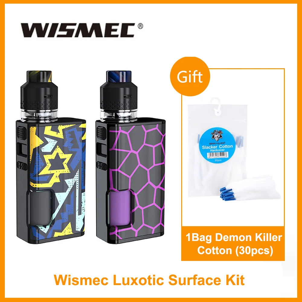 

Free Gift Cotton Original Wismec Luxotic Surface Kit in 2ml KESTREL Tank By 6.5ml Bottle 80W Output VS Pulse X E-Cig