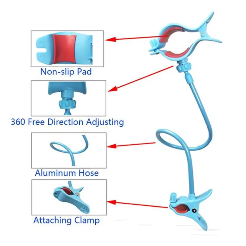 Регулируемый зажим для бутылочки для кормления ребенка, держатель для детской кроватки, коляски, длинные гибкие свободные руки, шланг, коляска, кровать, держатель для бутылочки
