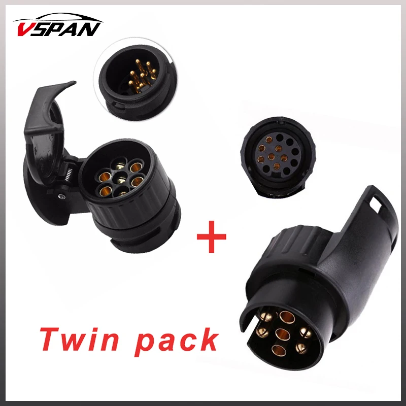 

13 to 7 Pin & 7 to 13 pin Trailer Electric Converter Tow Bar Plug Adaptor Socket Trailer Caravan Wiring Electrical Converter