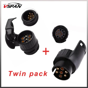 

13 to 7 Pin & 7 to 13 pin Trailer Electric Converter Tow Bar Plug Adaptor Socket Trailer Caravan Wiring Electrical Converter