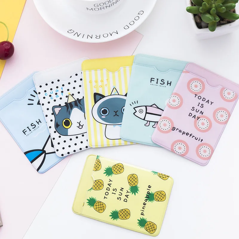 

Cute Small FreshID Card Holder Case Cartoon Business Bus Bank Credit Card Cover Transparent PVC for Student Kid Women Badge Bag