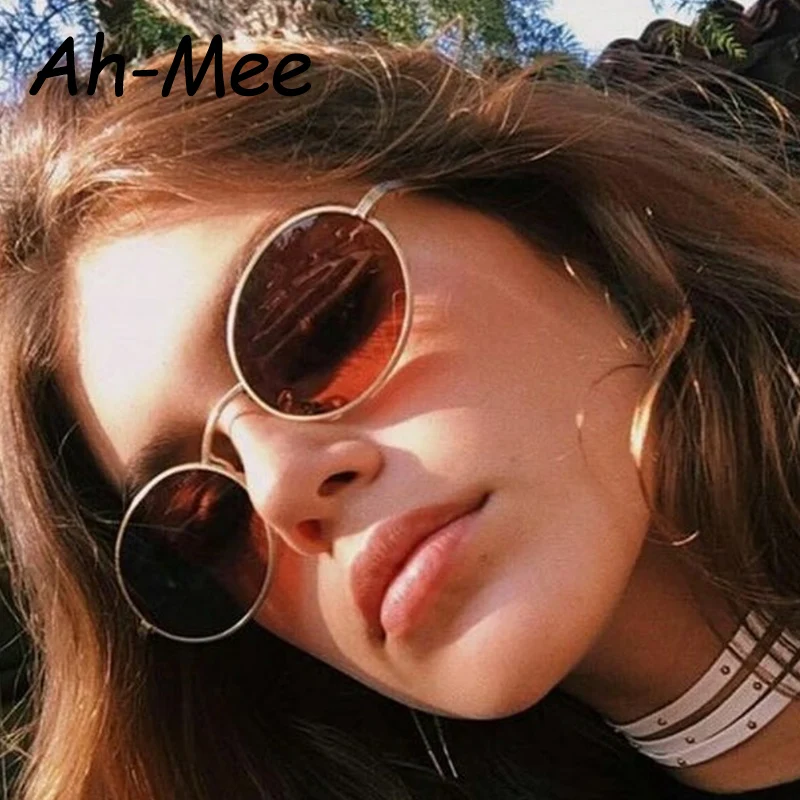 

Small Oval Sunglasses Women Vintage Brand Designer Black Red Cheap Sun Glasses Round Metal Frame Men UV gafas de sol