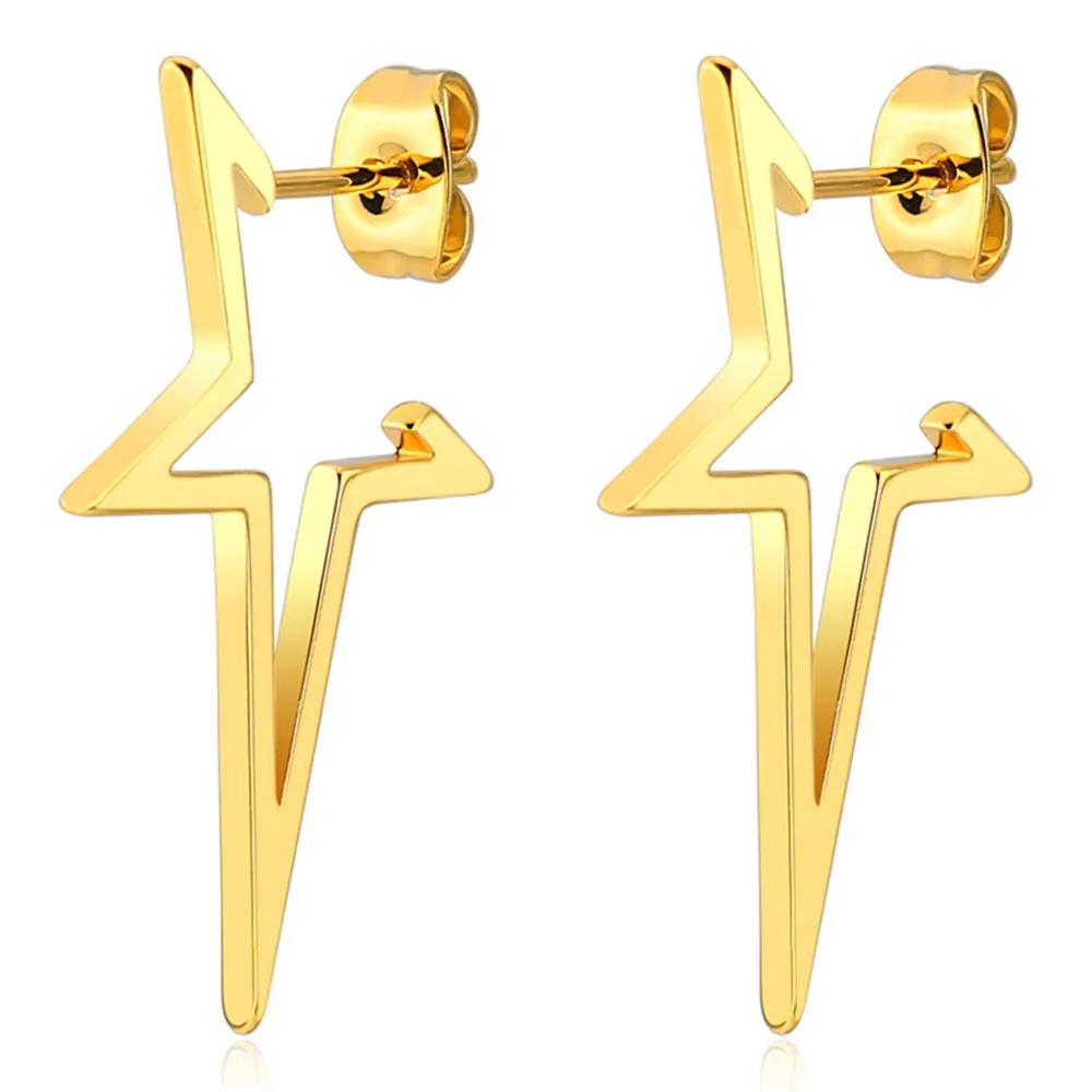 

Korean male earrings star stainless steel jewelry Fashion Simple women earrings studs gold jewelry accessories gifts for men