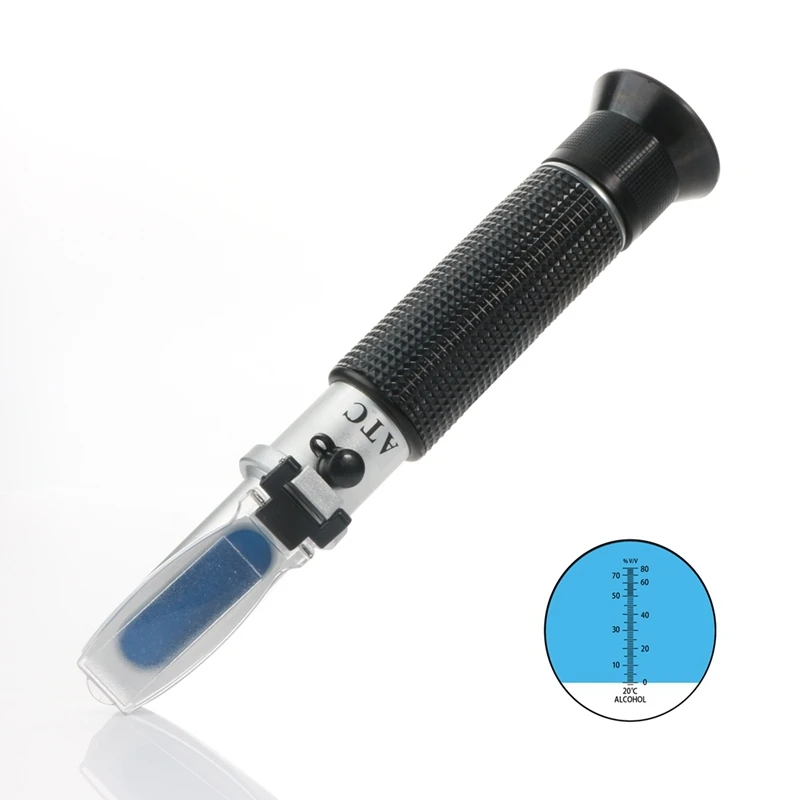 Portable Refractometer For Liquor Alcohol Content Meter 0 80 V/V ATC Durable Alcohol