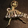 Stylish And Exquisite Crystal Set With Rhinestone Beautiful Flower Skirt Ballerina Ballet Ladies Brooch Ladies Girl Gift Brooch ► Photo 2/6