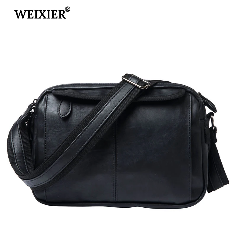 

WEIXIER PU Leisure Messenger Bag Men's Travel Messenger Bag Business Multi-Function Bag Large Capacity High Quality Fashion Bag