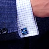 KFLK Jewelry shirt cufflink for mens Brand Fashion Blue Crystal Cuff link Luxury Wedding Groom Button High Quality guests ► Photo 3/6