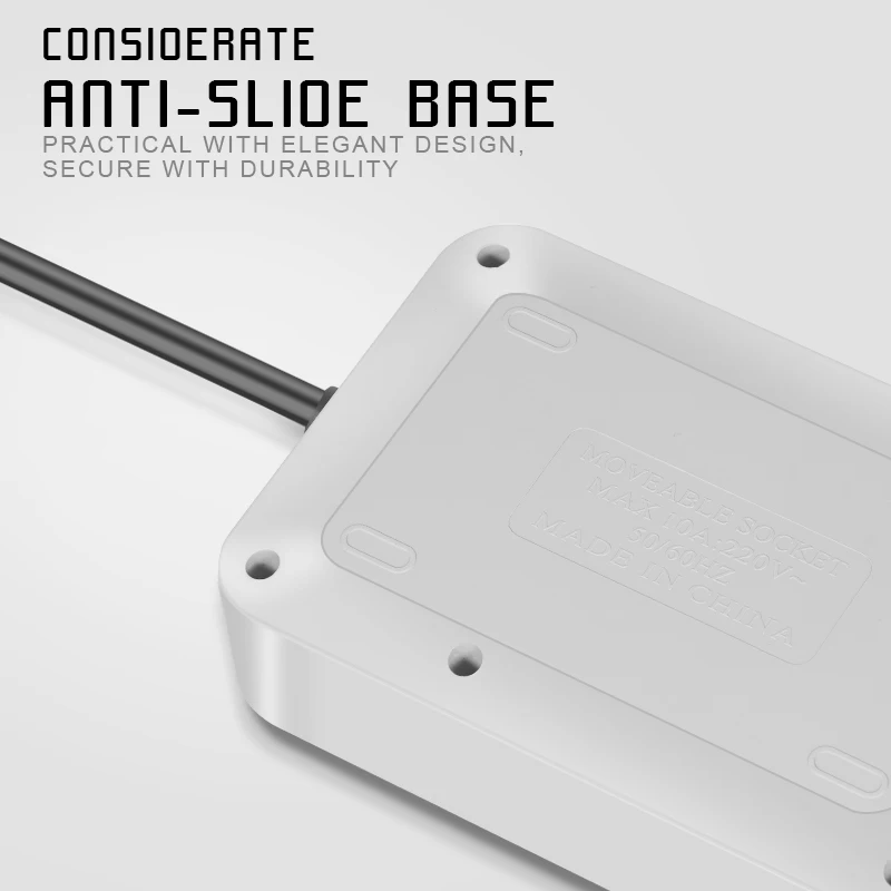 Smart USB Power Strip Socket EU Plug 3 Sockets 3USB Port Big Plug Extension Patch Board 1.8M Extension Cord for Home Office  