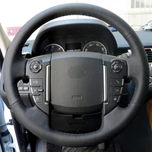 Free Shipping High Quality cowhide Top Layer Leather handmade Sewing Steering wheel covers protect For Land Rover Freelander 2 Free Shipping High Quality cowhide Top Layer Leather handmade Sewing Steering wheel covers protect For Land Rover Freelander 2