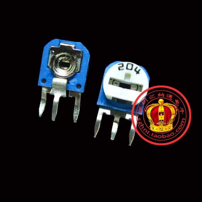 New Vertical 200K 204 LAN adjustable resistor RM063 blue and white potentiometer |