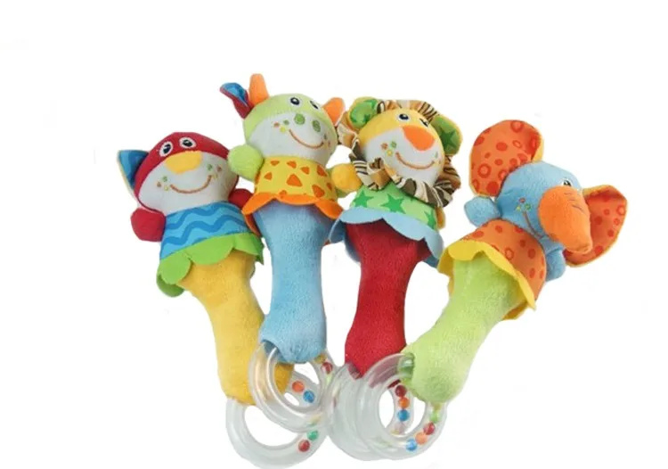 Животного рука бар колокол и Прорезыватели для зубов ребенка погремушки детские плюшевые игрушки и колокольчик детские игрушки WJ093