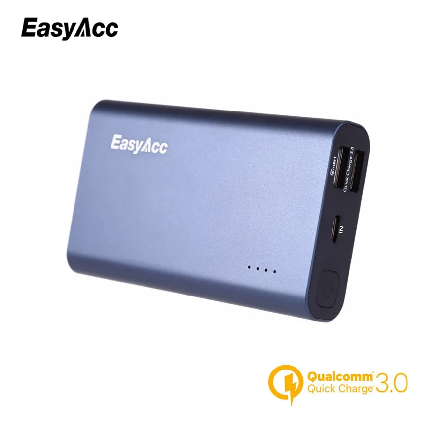 10000mAh Powerbank, Qualcomm Quick Charge 3.0 Dual Port 18650 battery Power Bank Portable Fast Charger For Iphone 7 6 Xiaomi