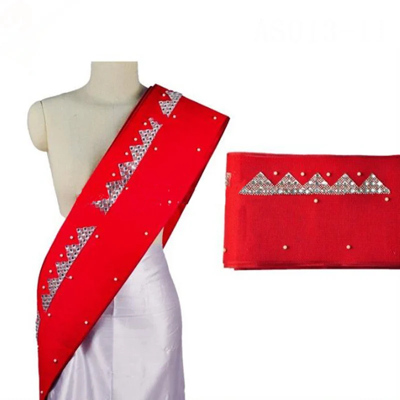 Оптовая продажа 2017 африканские камни и бусины aso oke gele Нигерия длина 8 6 м реальный