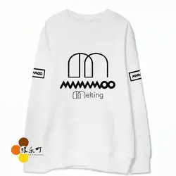 KPOP Новое поступление mamamoo плавления печати солнечной Круглая горловина балахон моды тонкие/вентиляторы флис поддержки Толстовка moletons