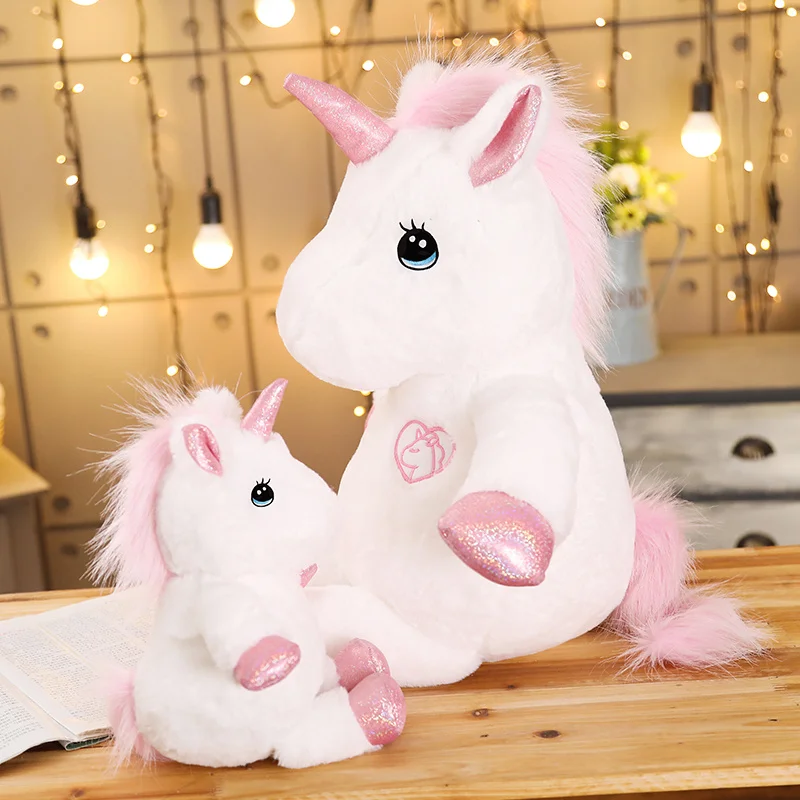 1pc35/65/85 см Kawaii единорог плюшевые игрушки Гигантские мягкие игрушки в виде лошади для детей мягкая кукла домашний Декор подарок для влюбленных на день рождения